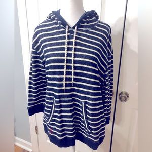 Women’s Ralph Lauren blue and white strip 100% cotton top. Size XL.